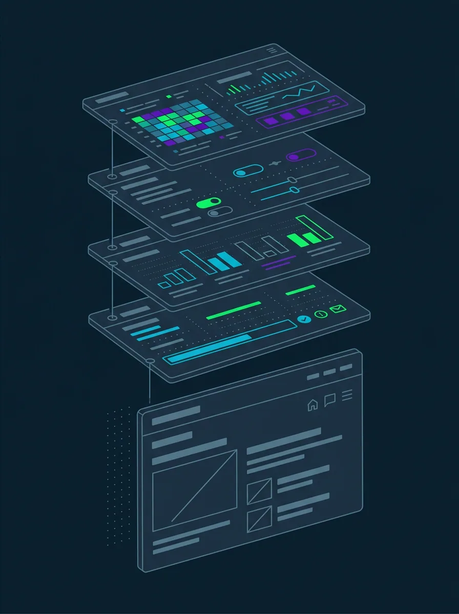 Google ad manager tools stacked as layers above the native ads interface: alerts, approvals, pacing, reporting